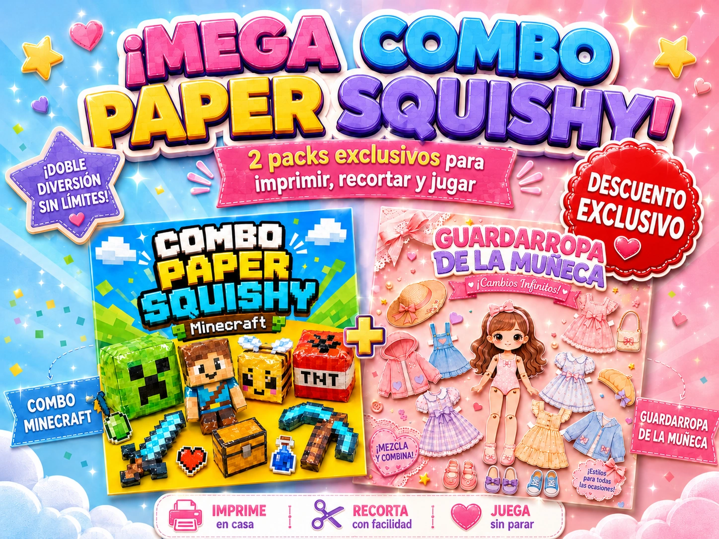 Mega Combo Paper Squishy - Descuento Exclusivo